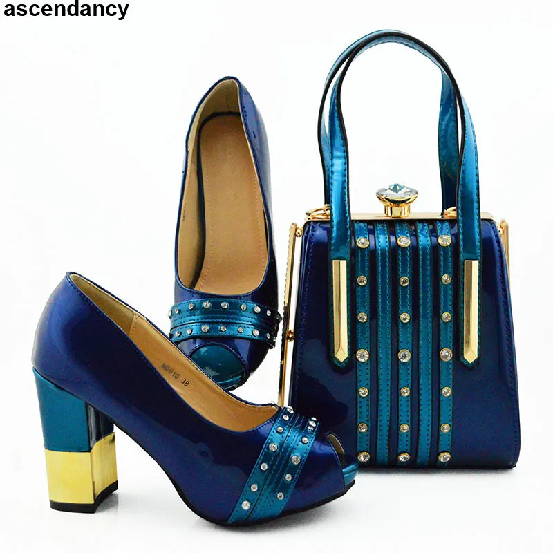 

New Fashion Italian Shoe and Bag Set for Party In Women High Heels Women Party Pumps Nigerian Shoes and Matching Bags Slip On