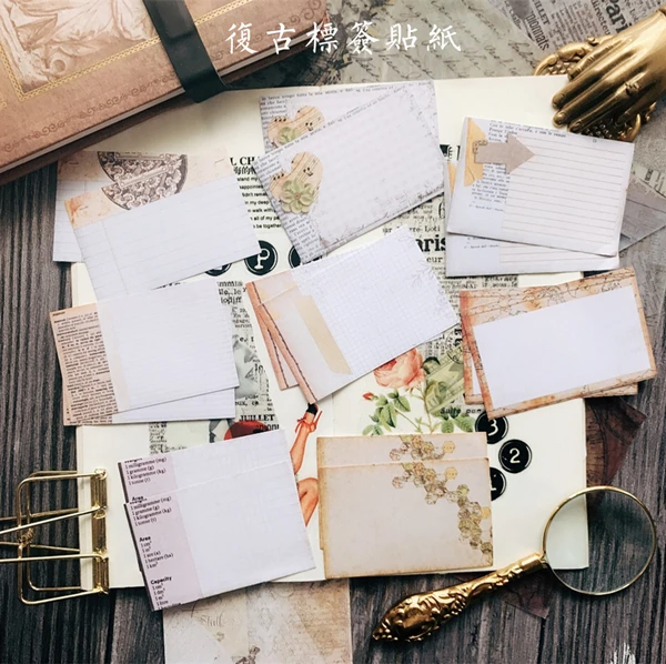 

ZFPARTY 16pc Vintage Label Cardstock Die Cuts sticker for Scrapbooking Happy Planner/Card Making/Journaling Project