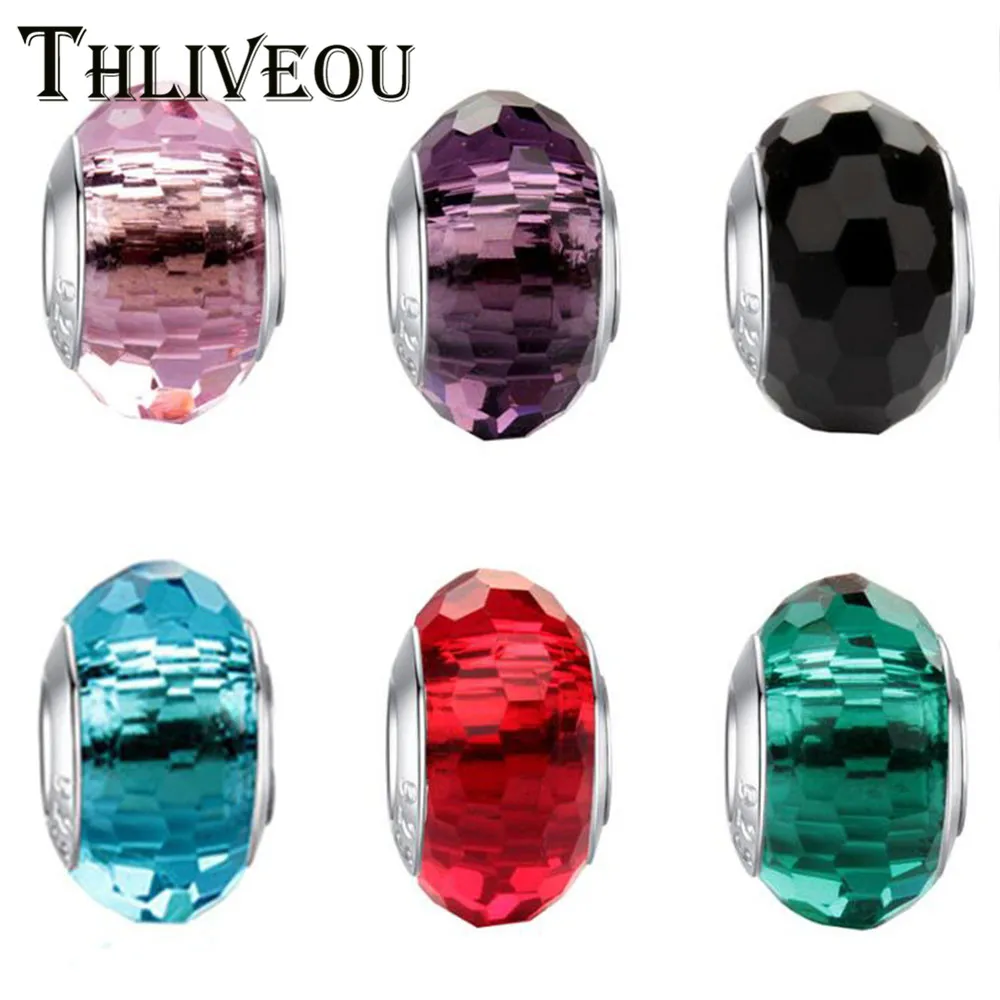 

THLIVEOU Chamilia Charms Beads Glass Big Hole Bead Fits Pandora Original Bracelet