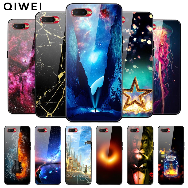 

Glass Case for OPPO RX17 Neo Case 6.4'' Soft bumper Hard PC Glass Back Cover for OPPO RX 17 Neo RX17Neo Phone Cases Capas CPH183
