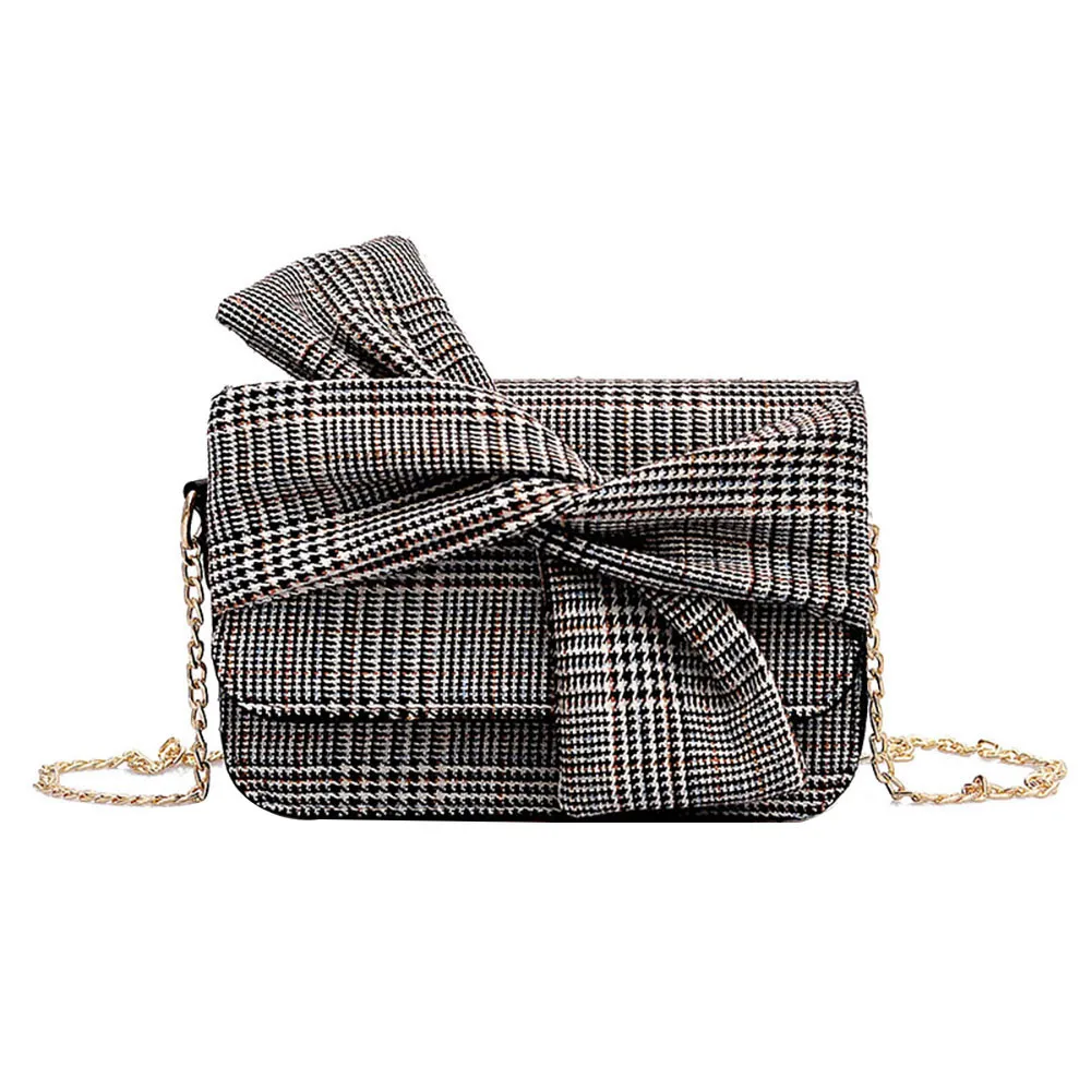 

Women Tide Wild Hong Kong Small Square Bag Bow Shoulder Messenger Bag 1221