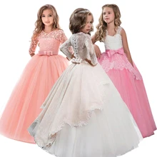 Летнее элегантное вечернее платье принцессы с цветочным узором для девочек, детские платья для девочек, платье подружки невесты на свадьбу, одежда, vestido