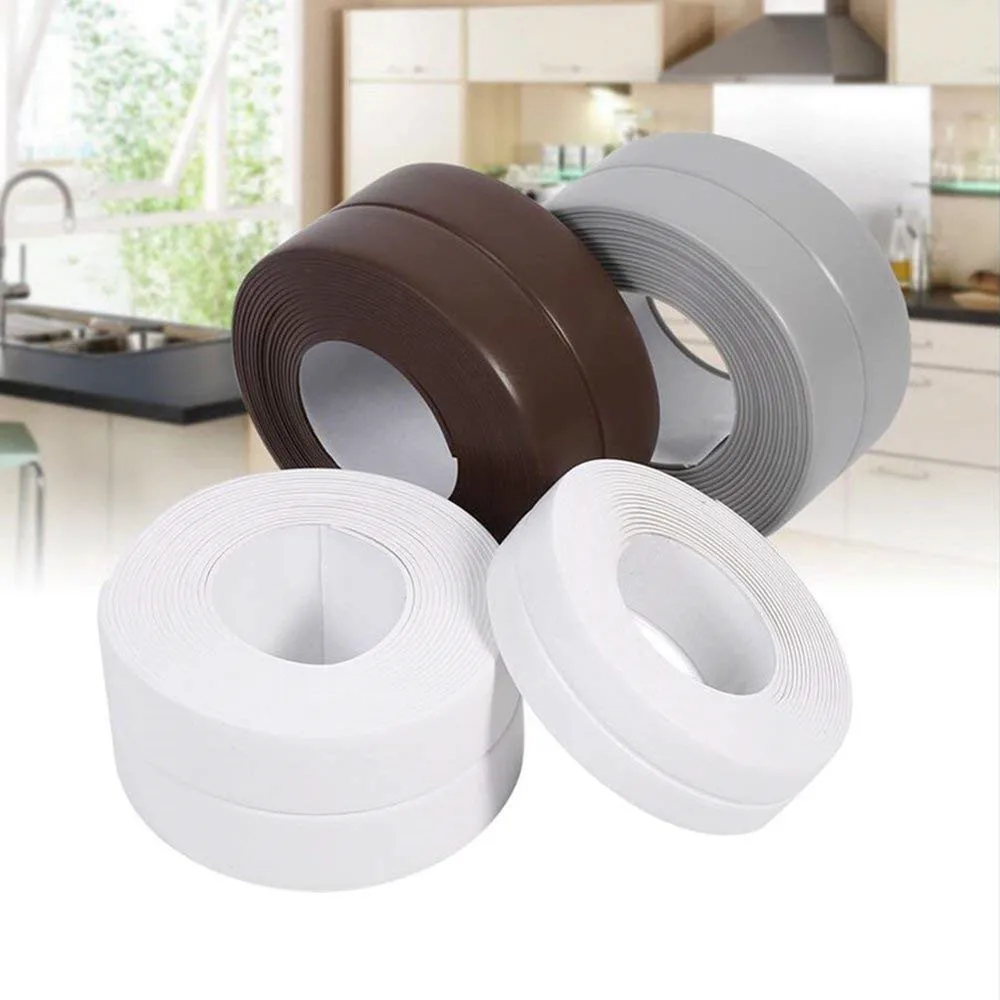 

New Acrylic Glue Kitchen PVC Waterproof Mildew Proof Tape Line Corner Seams Moisture Mildew Protection Collision Rubber Strip