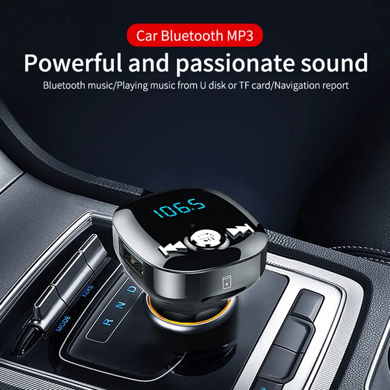 

CDEN FM transmitter Bluetooth 5.0 car mp3 player car charger U disk / TF card music Bluetooth car kit call voltage monitoring