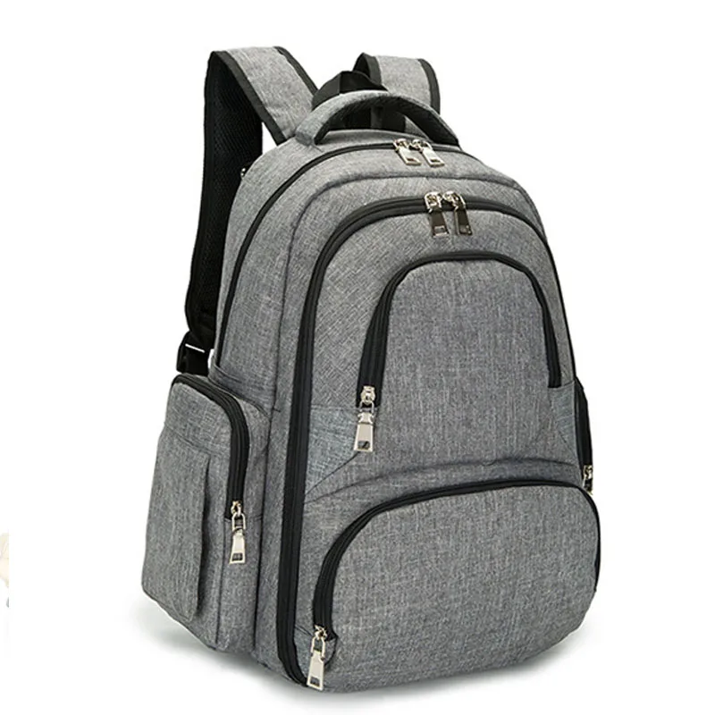 Baby Diaper Bag For Boys Girls Stoller Mother Wetbag Multifunctional Mummy Backpack Large Capacity Nappy Bags Gray Changing Bag (7)