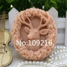 New Product!!1pcs David’s Deer with Leaves Lace (zx288) Food Grade Silicone Handmade Soap Mold Crafts DIY Mould