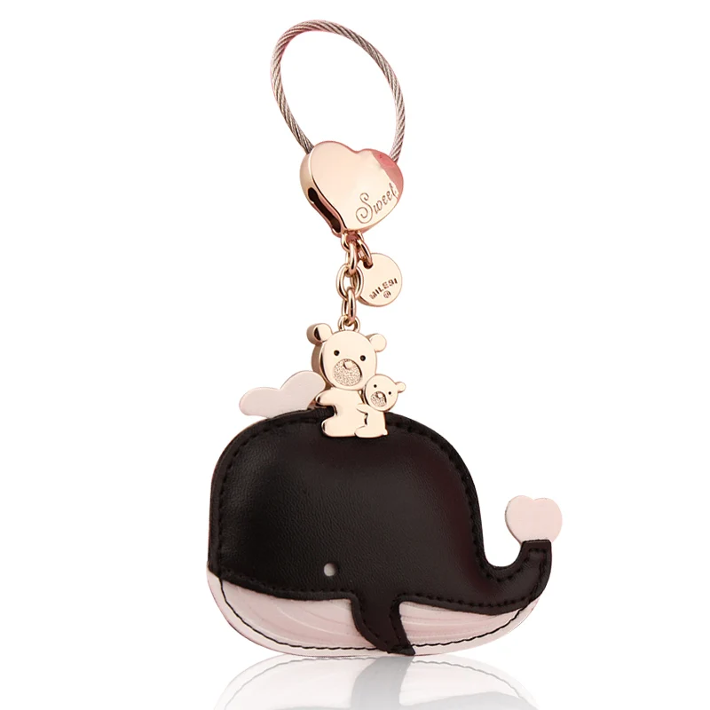 Creative Whale designers lover keychain charms leather couples key