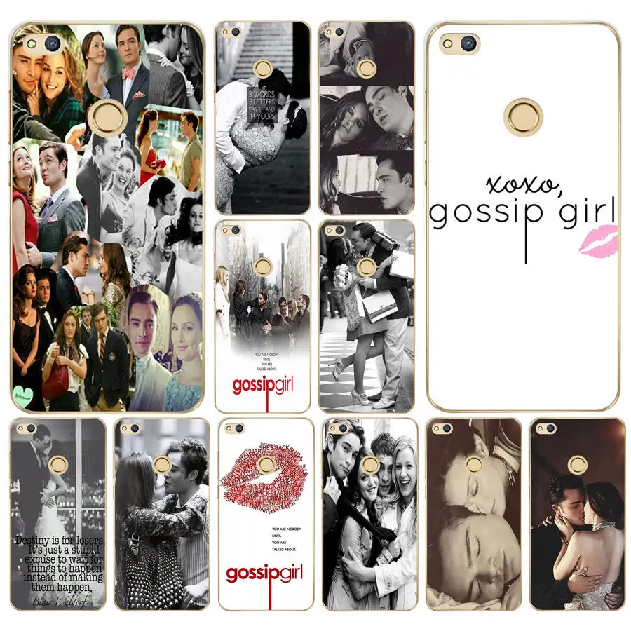 

125AD Gossip Girl blair and chuck Hard Transparent Cover Case for Huawei p8 P20 honor 9 Lite mate 10 pro y6 y5 2017