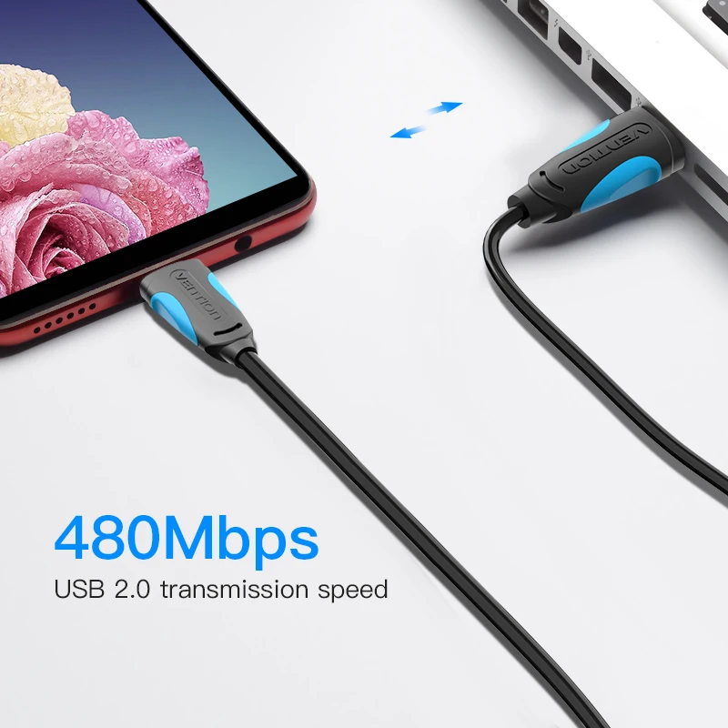 Vention المصغّر usb كابل شاحن مزامنة بيانات كابل شحن سلك سريع ل شاحن هاتف محمول يعمل بنظام تشغيل أندرويد 3 M 2 M 1 M ل سامسونج HTC Xiaomi سوني
