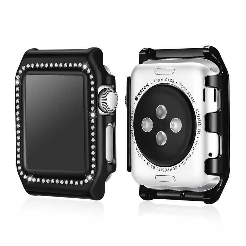 Роскошный Металлический Алмазный защитный чехол для Apple Watch 38 мм 42 серия 3 2 1 Iwatch