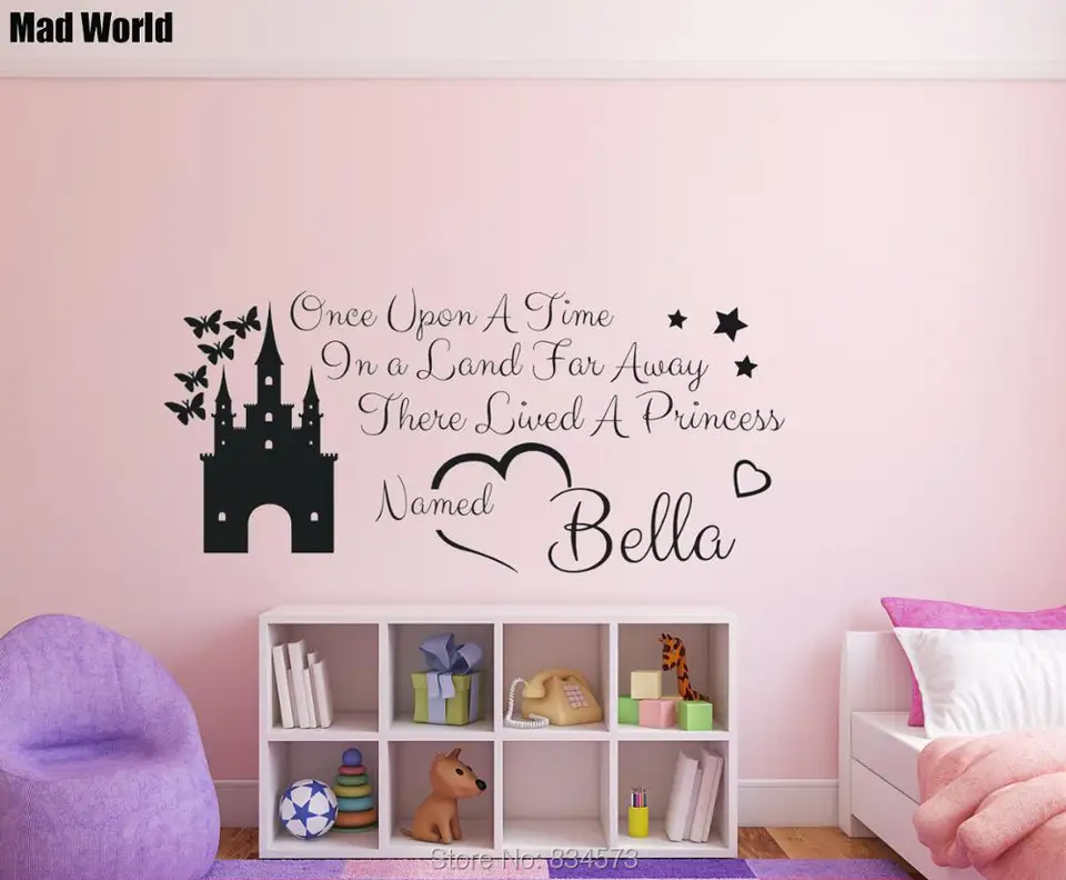 Wall Sticker Decal Personalized Name Once Upon a Time Pixel 13, Art Deco