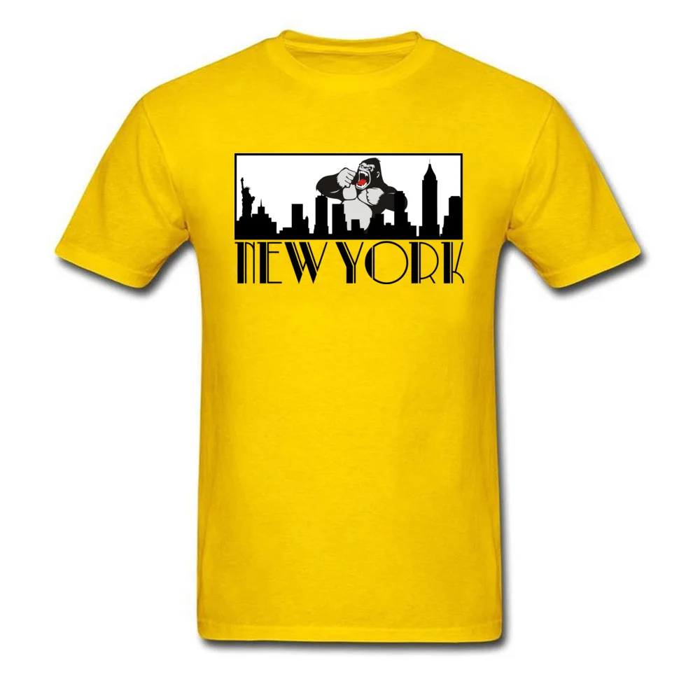 Brand Man T Shirt Greetings from New York Leisure Tops Tees Cotton Fabric Short Sleeve Group Tops Shirts O Neck Greetings from New York yellow