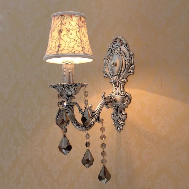 Европейские искусственные тканевые Настенные светильники для коридора спальни