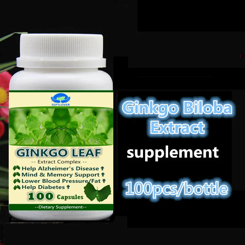 Pure Ginkgo Biloba 20:1 Extract High Strength Leaf Supports Mind and Memory Function Alzheimer's Ginkgo Leaves 100pcs/bottle
