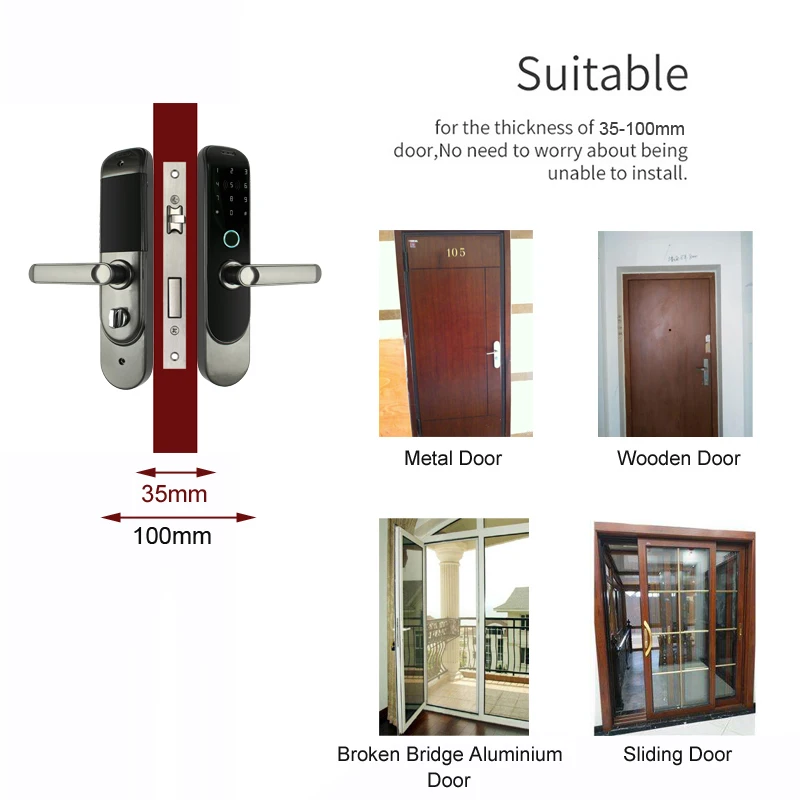  RAYKUBE DIY Biometric Fingerprint Door Lock Digital Smart Card Bluetooth Mobile Phone APP Keyless D