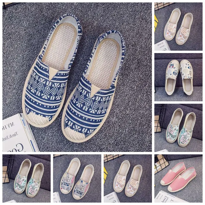 

ASILETO weave Fisherman Casual shoes ladies flats Loafers slip on Female Espadrilles breathable printing Zapatillas mujer T802