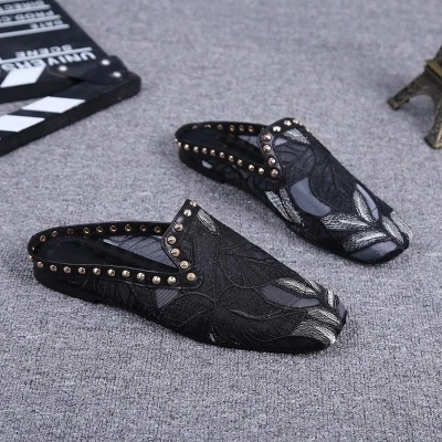 Chaussures Moitié Noir D'été Femme Pour Carrée Tête Sandales Femmes De Glisser OxrO0vW