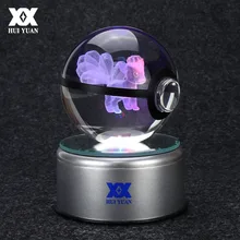 Pokemon Go ninetales 3d Хрустальный шар лампы настольные украшения Стекло мяч ночь с подсветкой Красочные Повернуть База Хуэй Юань Марка