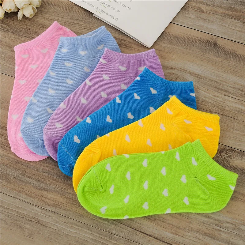 

Free shipping women cotton socks 10 Candy Colored Female Casual Sock heart Love shape Cute Socks Ladies cheap good quality S80