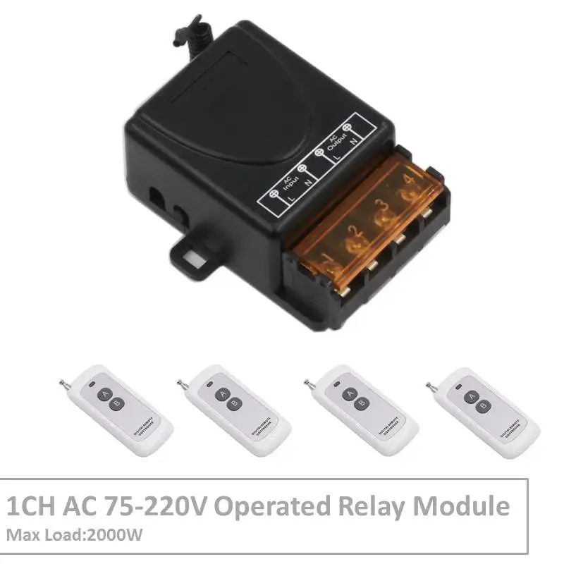

433MHz Wireless Universal Remote Control AC220V 30A 1CH rf Relay Receiver and Transmitter for LED light/Motor/Pump/Farm/Wireless