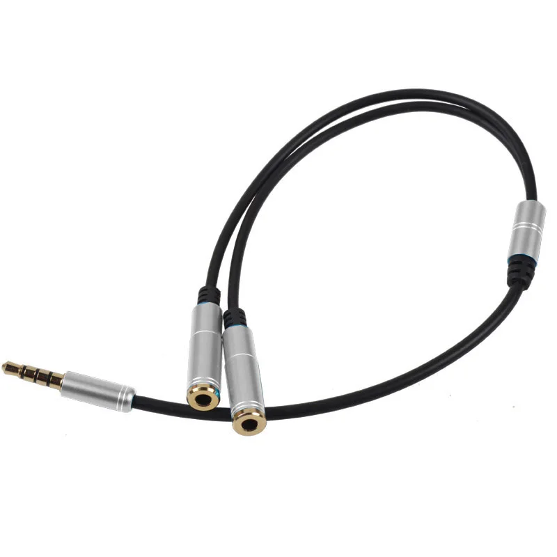 2pcs 3 5 Mm Revolution Mother Audio Two Connectors Couple Double Jack Computer Headphone Speaker Interface Splitter