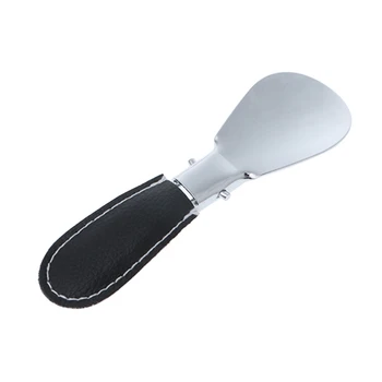 

New Black Folding Portable Shoehorn Metal Durable With Stainless Steel Leather Shoe Care Kit