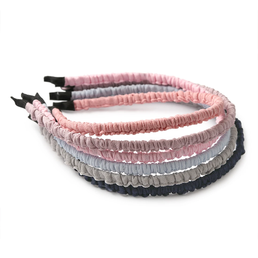 6pcs/lot Solid Cloth Cover Thin Hairbands Light Kids Diy Headband Head Hoop Hair Accessories For