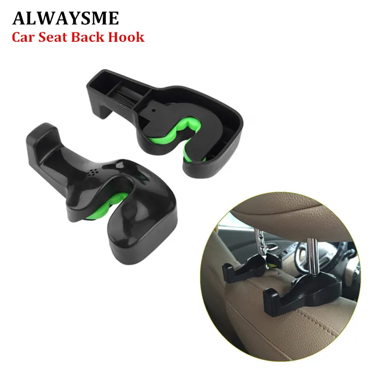 

ALWASYME 2PCS Universal Car Vehicle Back Seat Hidden Hook Car Back Seat Headrest Hanger Holder Hook For Shopping Bag Purse Cloth