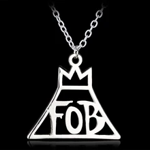 New Arrive Fine Jewelry Fashion Band Fall Out Boy FOB Metal Pendant Necklace Gift Silver High Quality Accessories