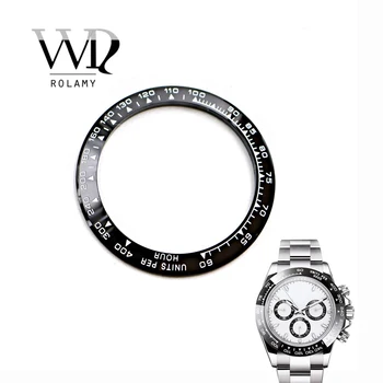

Rolamy Wholesale High Quality Ceramic Black with White Writing 38.6mm Watch Bezel for DAYTONA 116500 - 116520