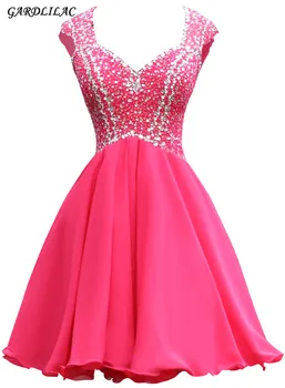 

2017real picture chiffon beading A-line short Cocktail Dress with Sexy Backless Party Dress
