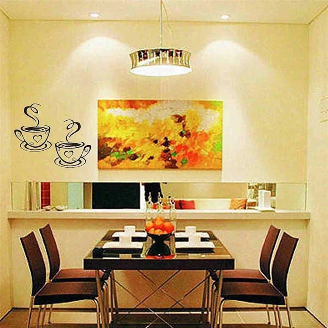 31x 19cm DIY Coffee Cups Cafe Tea Wall Stickers Art Vinyl Decal Kitchen Restaurant Pub Decor