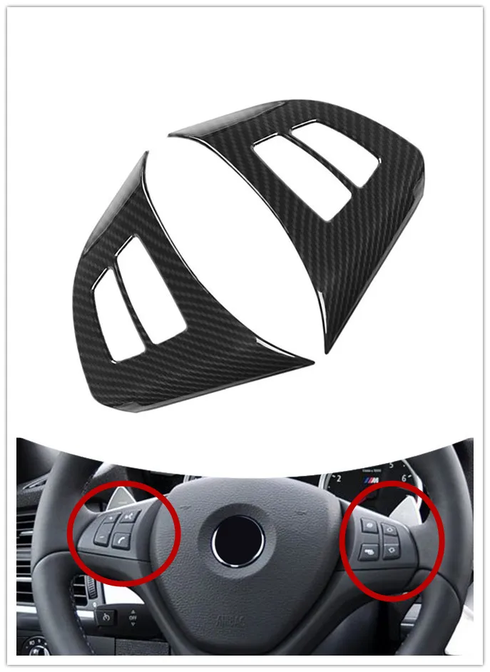 

Carbon Fiber Steering Wheel Button Frame Trim For BMW X5 E70 2008-2013 ABS Plastic Interior Accessories Durable