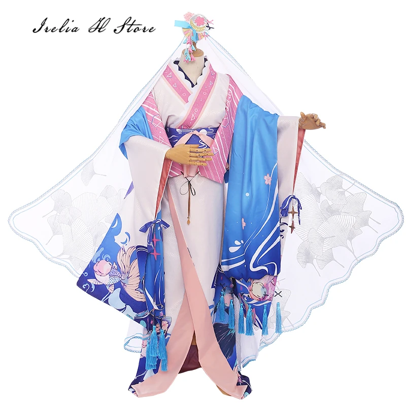 

Anime Card Captor Sakura Cosplay Golden and Fish Sakura / Dadouji Tomoyo Kimono Cosplay Costume Halloween gift Fan art