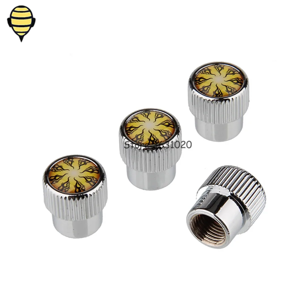 Tire Valve Stem Caps Flame logo for Benz Pontiac BMW Fiesta Toyota