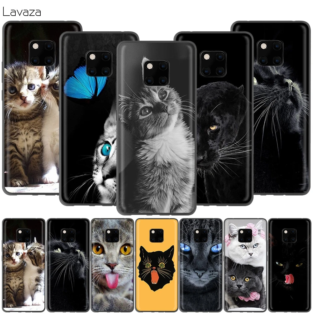Чехол Lavaza с черными кошачьими и зелеными глазами для Huawei Honor 10 9 8 8x 8c 7x 7c 7a Note Nova 3 3i