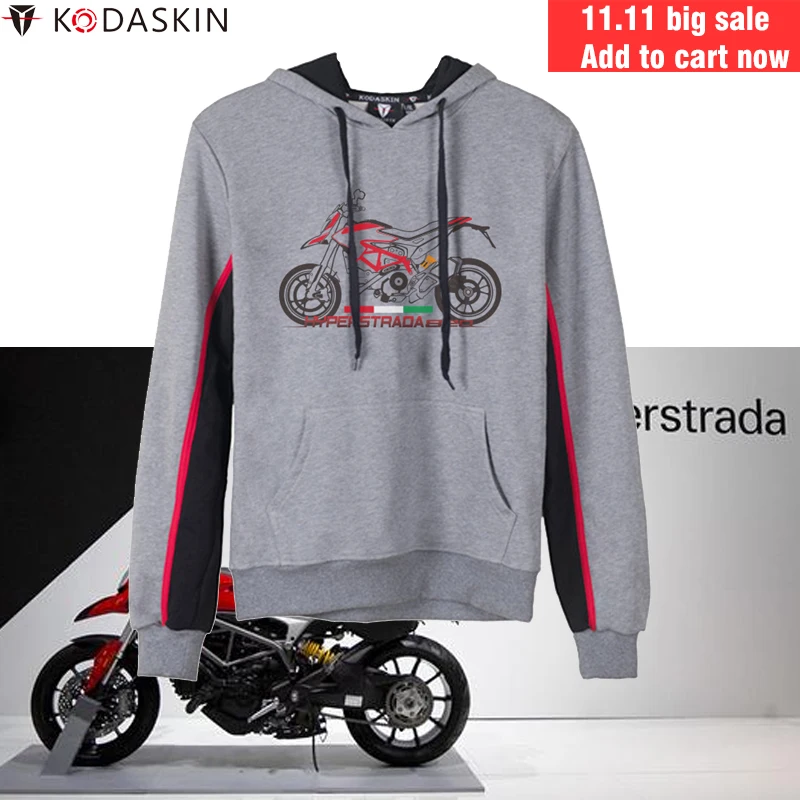 

KODASKIN Men Hoodies MotoGP Hooded Coat Motorcycle Sweatshirts Hoody for Ducati Hyperstrada 820
