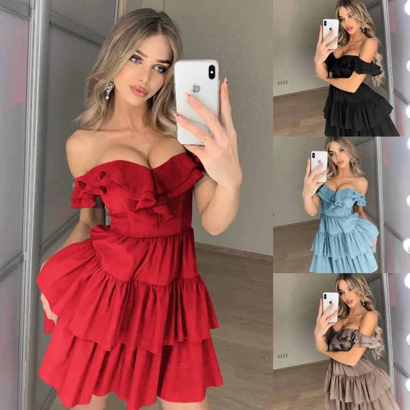 Vestido Longo, сексуальное и Клубное платье, полиэфирное бальное платье, однотонное, половинное, с оборками, длина до пола, настоящее, для женщин, Vadim