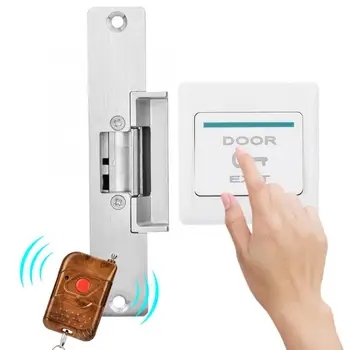 

Door Access Control System Kit With NO Electric Strike Lock Remote Control Exit Button cerradura fechadura digital