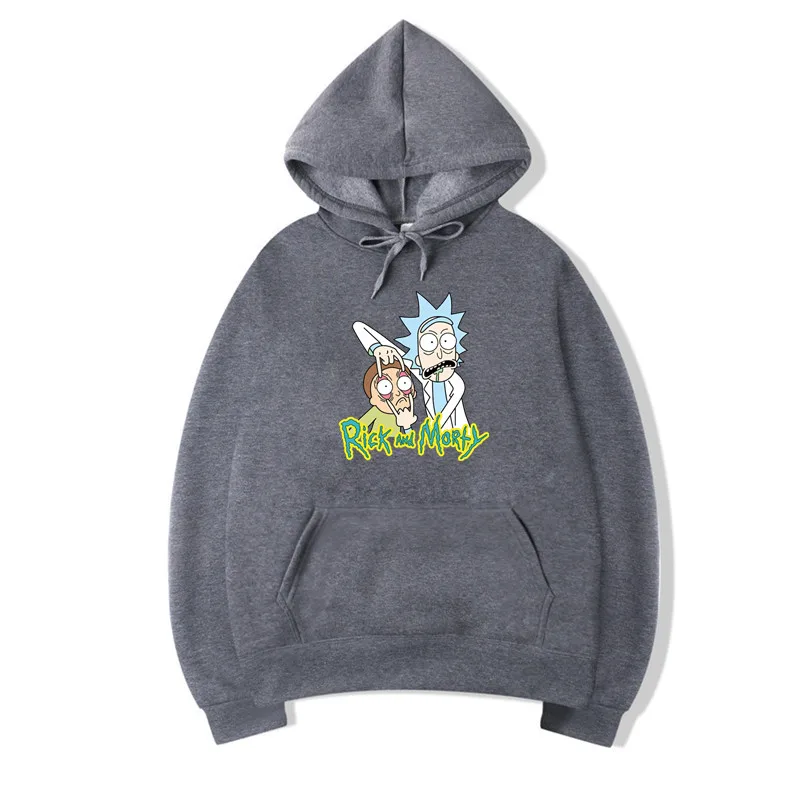 Hooded Men's Long Sleeve Rick and Moti Casual Wear Men's Street Shirt Comfortable Sportswear Hooded Men's Long Sleeve Rick and Moti Casual Wear Men's Street Shirt Comfortable Sportswear