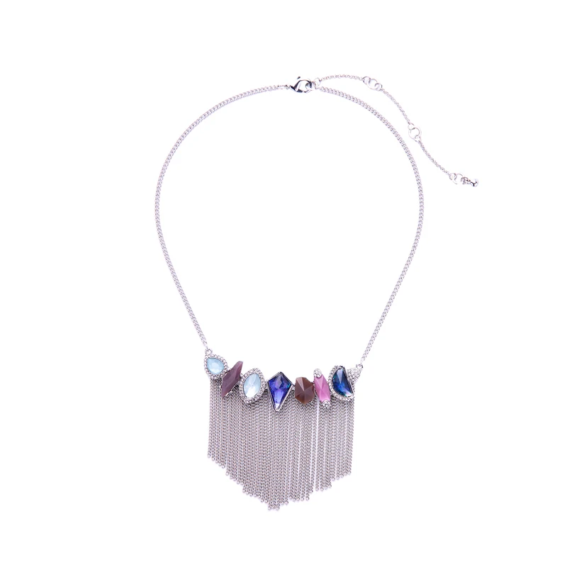 Joolim Geo Cut эффектное ожерелье с воротником водопад ожерелье с кисточкой для вечеринки ожерелье - Окраска металла: Покрытие антикварным серебром