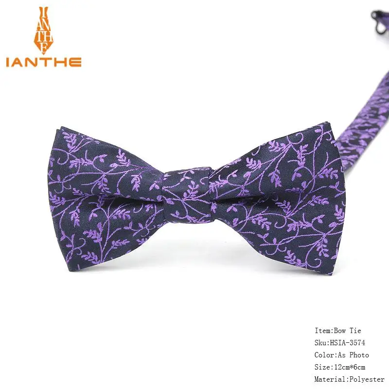 Галстук-бабочка, мужской галстук, Мужская модная деловая Свадебная рубашка с галстуком-бабочкой, мужская рубашка, подарок, Пейсли точка, бабочка - Цвет: IA3574