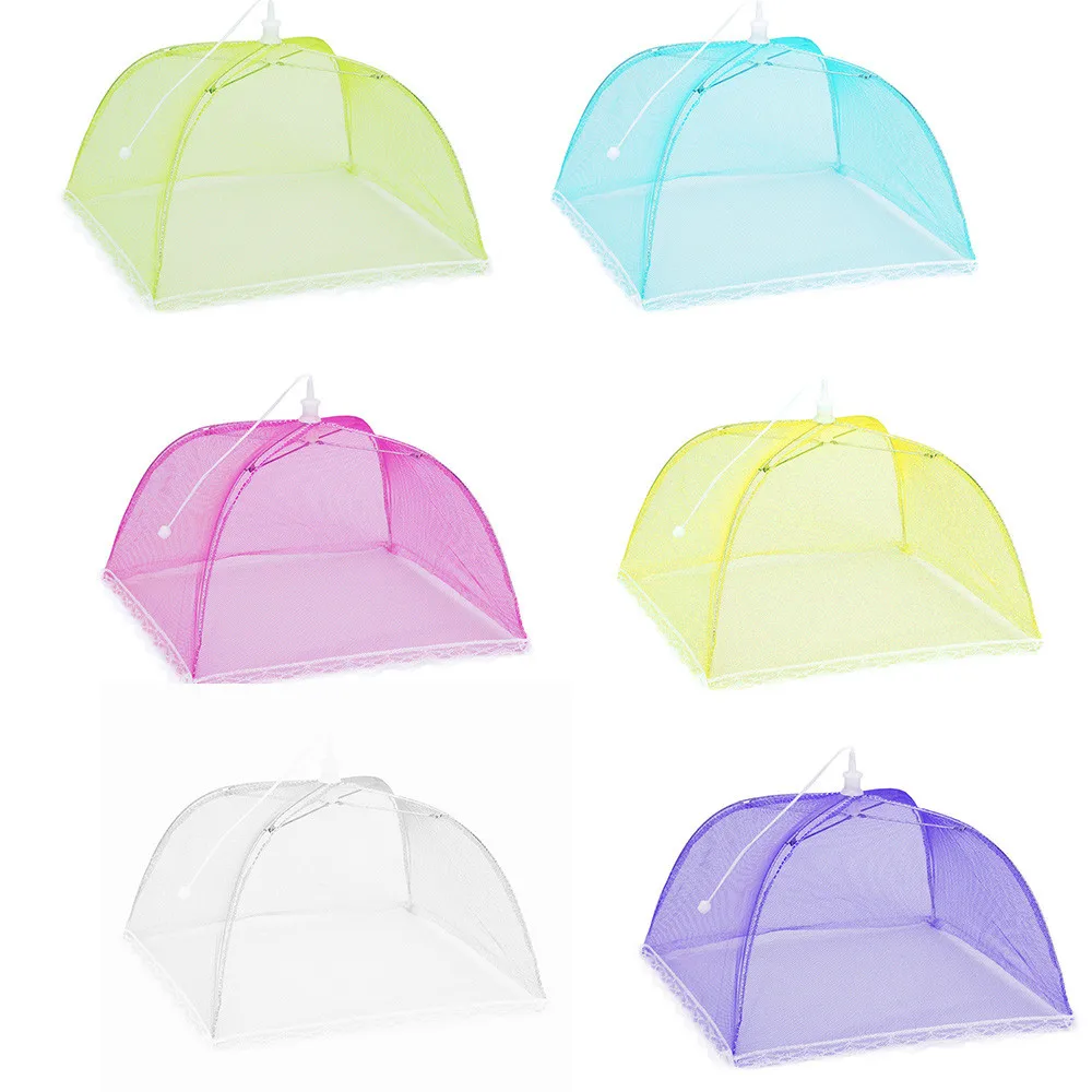 1 Large Pop-up Mesh Kitchen Folded Mesh Food Cover Anti Fly Mosquito Umbrella Hygiene Grid Style Food Dish Net Umbrella Picnic