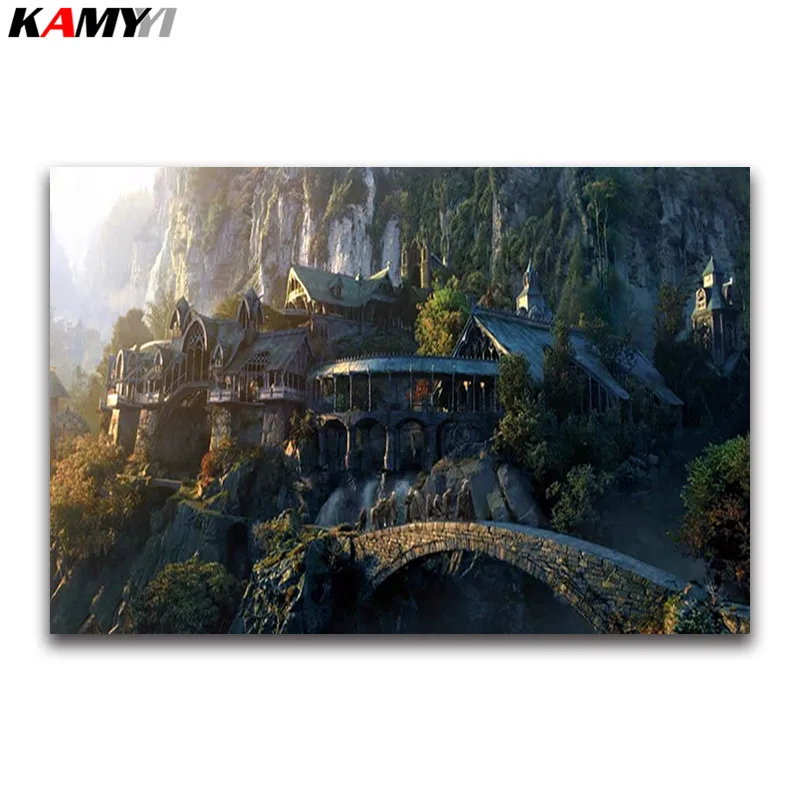 

5D DIY Diamond painting Cross stitch Castle Fantasy full square Diamond embroidery Landscape Full Round Diamond mosaic 3D movie