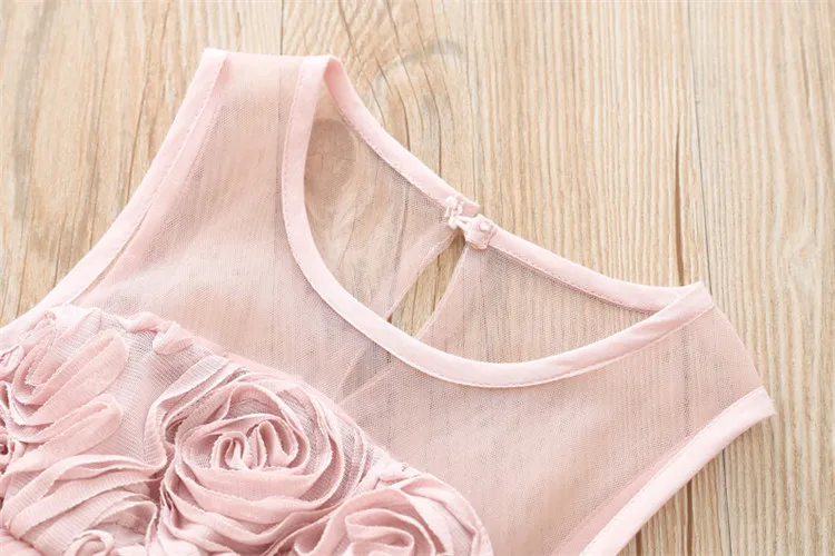 Fanfiluca Baby Girl Clothes Sleeveless Summer Mesh Kids Dresses For Girls Pink Princess Dress Baby Girls Lace Tutu Dress Fashion10
