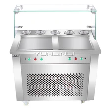 Коммерческий лед машина на смешивания крема двойной контроль йогурт перемешивающая машина мороженое аппарат для изготовления роллов HX-CB25S