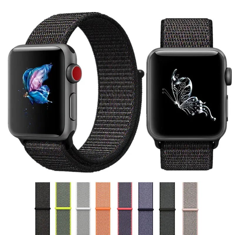 ASHEI Sport Loop ремешок для Apple Watch Band Series 3 2 1 Band 42 мм нейлоновая петля регулируемая застежка сменный ремешок для iwatch