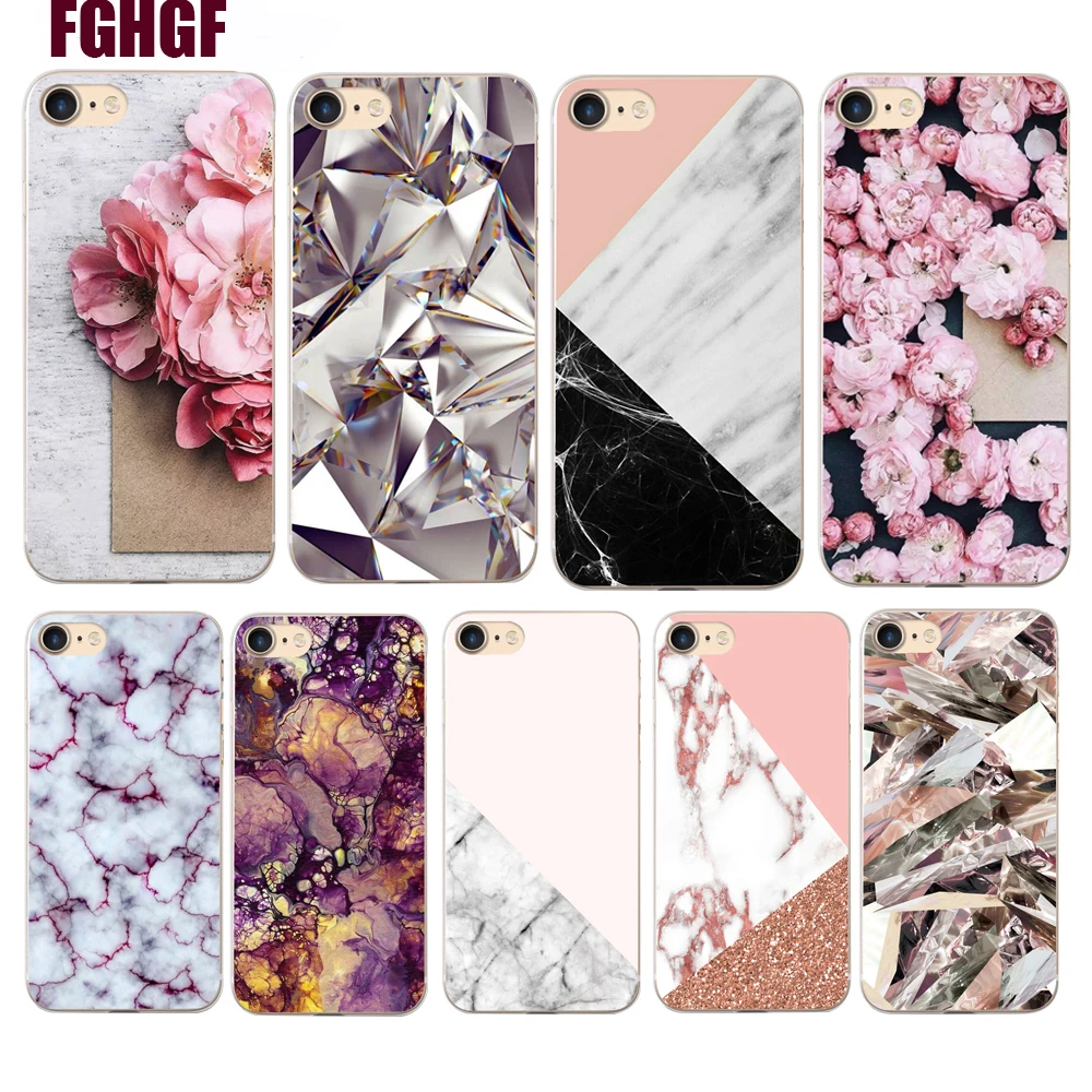 

New Phone Cases For iphone 5s SE 6s 6 7 8 plus X XR XS MAX Case Scrub Marble Stone Image Painted Soft TPU Silicone Case Cover