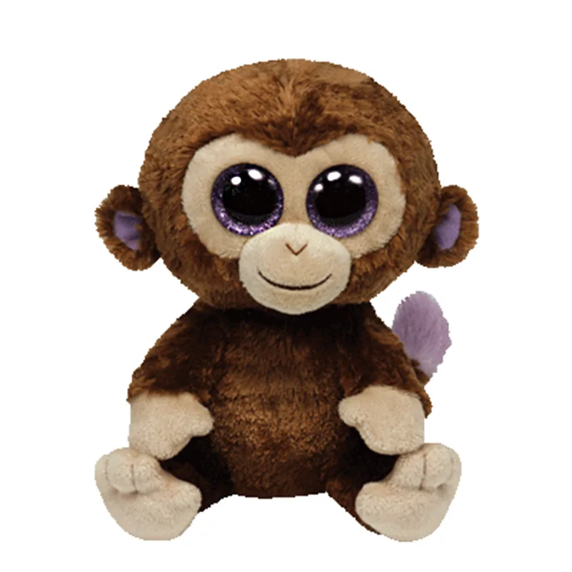 

All Tags 25CM Original Ty Beanie Boos Plush Toy Big Eyed Stuffed Animal COCONUT MONKEY Kids Toy Birthday Gift Home Decor