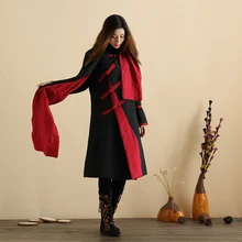 Осенняя стеганая длинная куртка в китайском стиле, длинное женское пальто, зимняя куртка, Abrigos Mujer casacos de inverno Feminino, 3 цвета